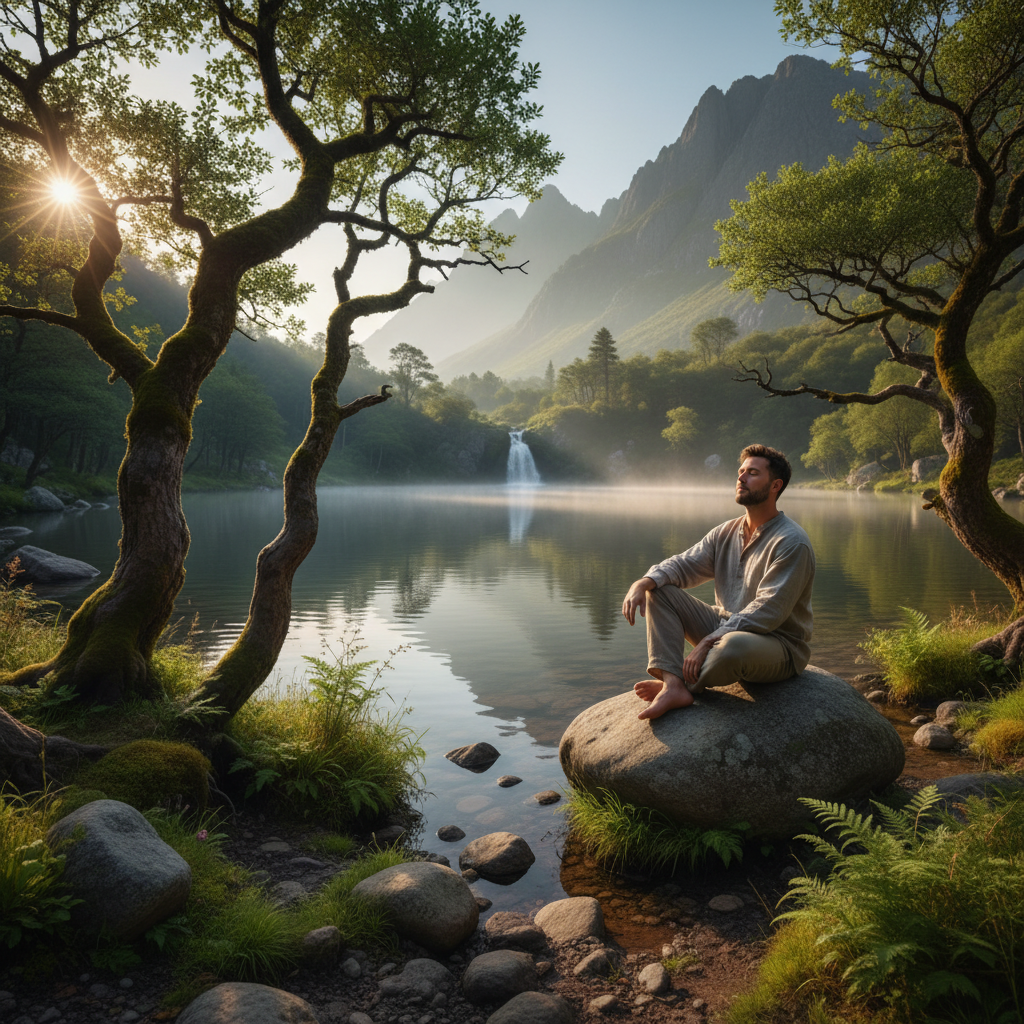 Alam yang menenangkan untuk kesejahteraan pria